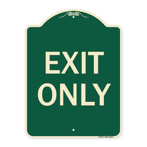 Parking Lot Exit Only Heavy-Gauge Aluminum Architectural Sign, 18" L, 24" H, G-1824-23423